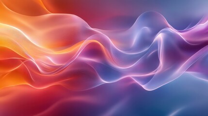 Obraz premium Abstract Colorful Wave Pattern with Smooth Gradient Flowing Lines in a Dynamic and Vibrant Digital Art Background