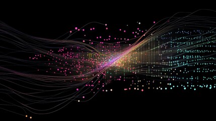 Obraz premium Machine learning model training displayed as a digital graph with data points.