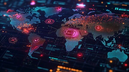 Fototapeta premium Explore global connectivity through advanced technology mapping