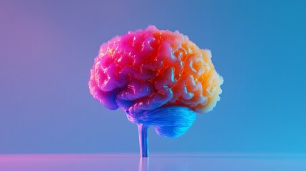 Self-learning AI represented by a colorful digital brain interface.