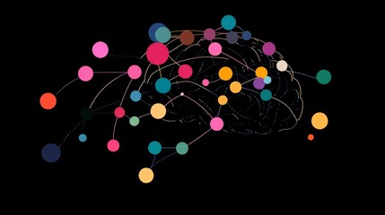 Self-learning AI represented by a colorful digital brain interface.
