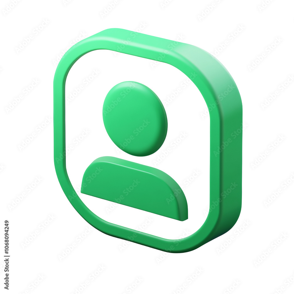 Poster 3d profile icon with green checkmark - secure login & account verification