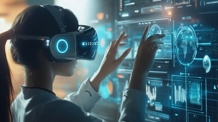 Virtual assistant powered by AI helping a user with daily tasks on a digital screen.