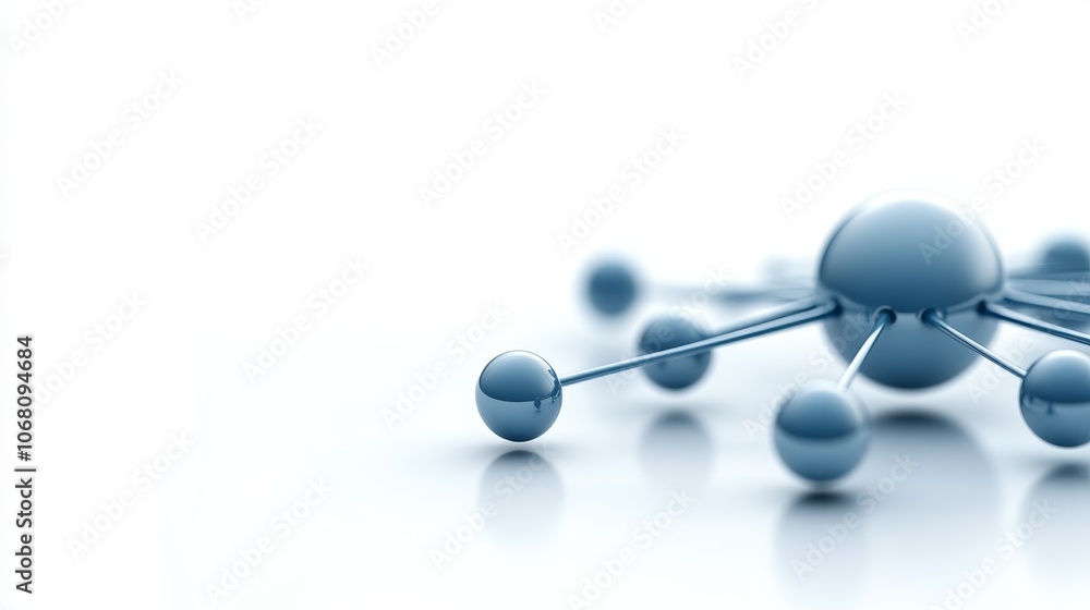Poster 3d molecular structure illustration for science and technology concepts