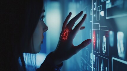 Virtual assistant powered by AI helping a user with daily tasks on a digital screen.