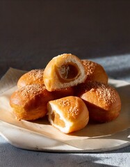 Bolas de fraile con dulce de leche