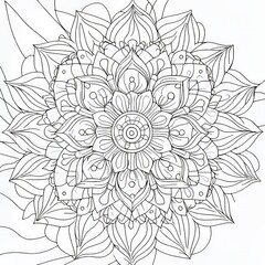 Intricate mandala design for coloring or artistic expression.