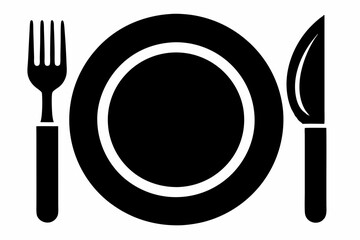 
Dish, fork, knife and plate icon set, cutlery vector icon collection.