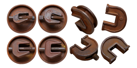 Rusty Mechanical Parts and Tools Collection, PNG collection, set bundle, isolate on transparent or white background