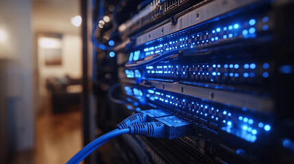 internet cable, symbolizing connectivity, data flow, and global communication. This image reflects modern technology linking networks across the world