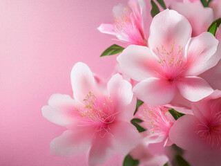 Fototapeta premium Pink flowers on pink background