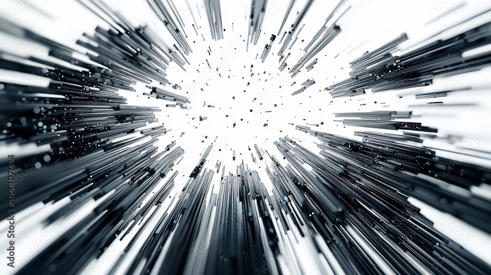 Aufkleber abstract digital background with radial lines and dots expanding outwards from the center.