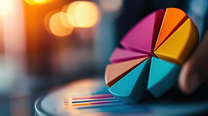 Fototapeta premium Business plan presentation with a pie chart