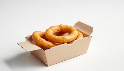 box of Onion ring isolated on white background