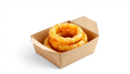 box of Onion ring isolated on white background