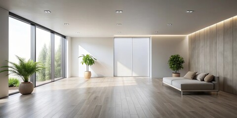 Empty modern interior with clean lines and minimalist decor, empty, modern, interior, clean, lines, minimalist, decor