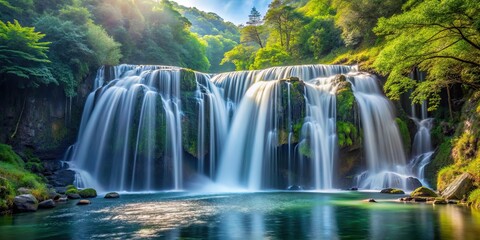 Blurred shot of Nashi waterfall , nature, motion, flowing water, scenic, blur, cascading, beauty, outdoors, remote