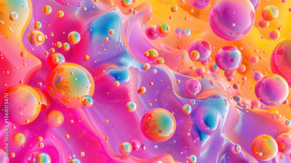 Aufkleber playful abstract colorful bubbles background designed for a lively and imaginative visual experience