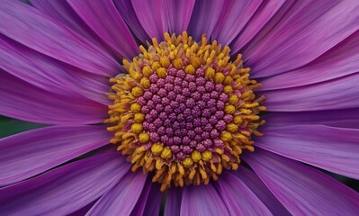 Close-up of a purple flower with yellow pollen.