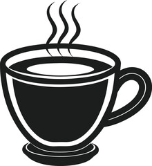 Hot Coffee Cup Silhouette Vector Illustration for Cafes and Beverages