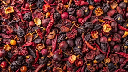 Close up top view of the dry berry tea texture , berry, tea, dry, texture, close up, top view, herbal, drink, aroma, natural