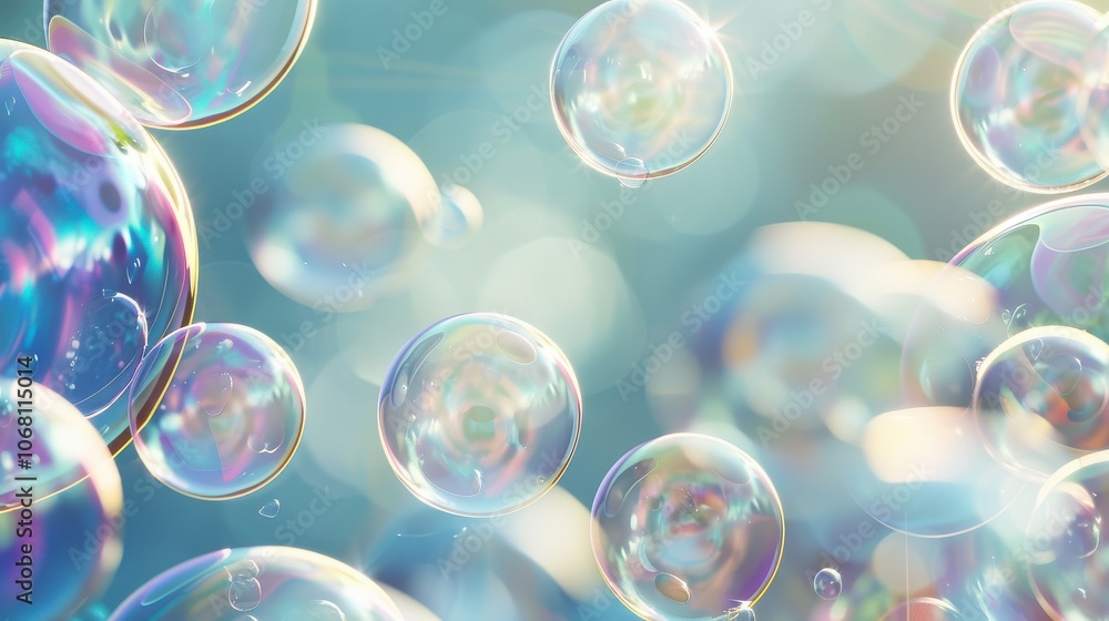 Poster playful abstract colorful bubbles background designed to evoke creativity and joy in artistic projec