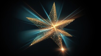 Glimmering Star with Radiant Lights and Effects