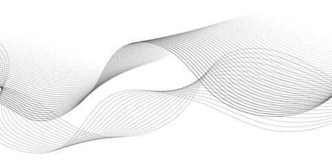 Fototapeta premium Gray and white wave background with flowing particles. Digital future technology concept. Vector illustration