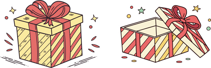 gift box set vector illustration.