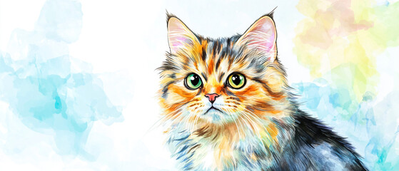 Selkirk Rex Watercolor Illustration: A12 Simple Make