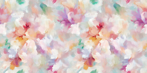 Seamless pattern botany, flowers background texture oil