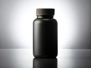 Silhouette of a Blank Plastic Pill Bottle Isolated on White Background for Pharmaceutical and Health-Related Stock Photography Use