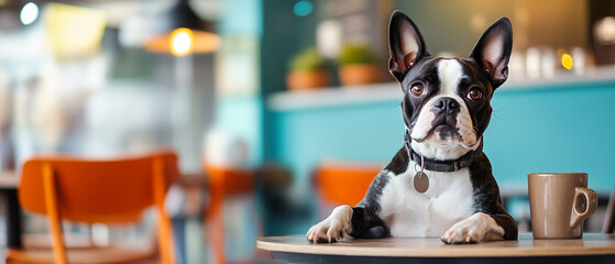 Boston Terrier Playful And Expressive With Bold Color Stock Photo
