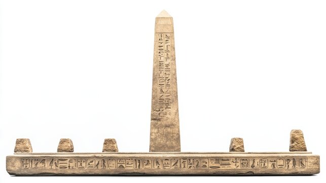 Obelisk of theodosius (dikilitas) with hieroglyphs in sultanahmet square istanbul turkey ancient egyptian obelisk of pharaoh thutmose iii filtered image isolated on white background