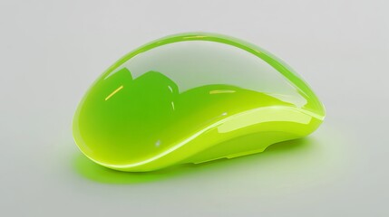 luminous peridot-colored input tool, smooth curved shell, contrasting scroll bar, floating in void, precision-crafted digital render, isometric orientation, cutting-edge hardware design