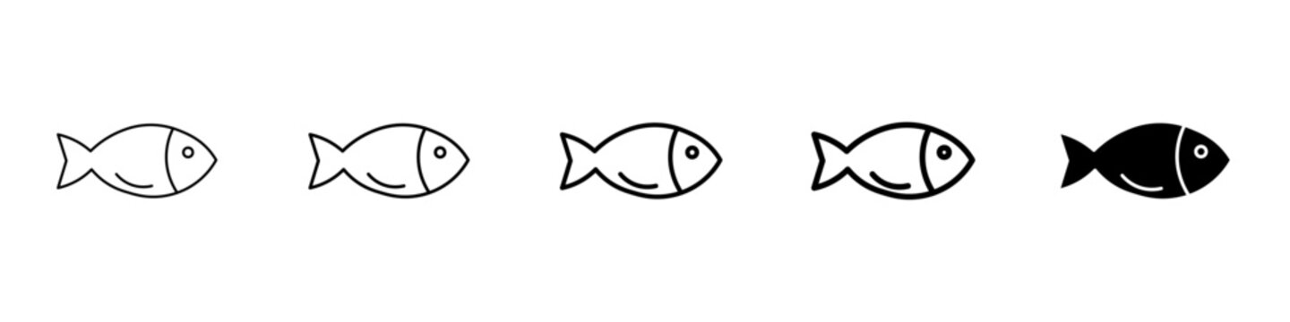 fish icon Simple outline illustration