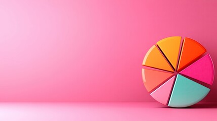 Obraz premium Business plan presentation with a pie chart, representing competitive analysis and positioning, designed in pastel hues with a clean and minimalistic approach