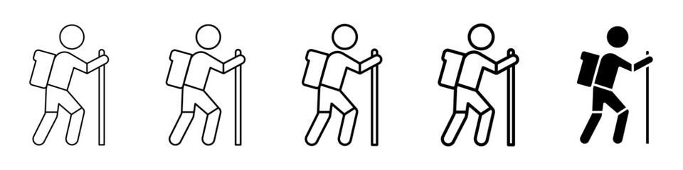 hiking icon Simple outline illustration