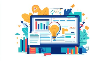 Ad campaign budget design content research statistics words on pages business advertising marketing concept