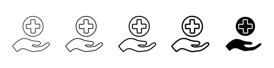 Obraz premium medical support icon Simple outline illustration