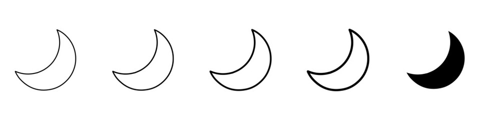 moon icon Simple outline illustration