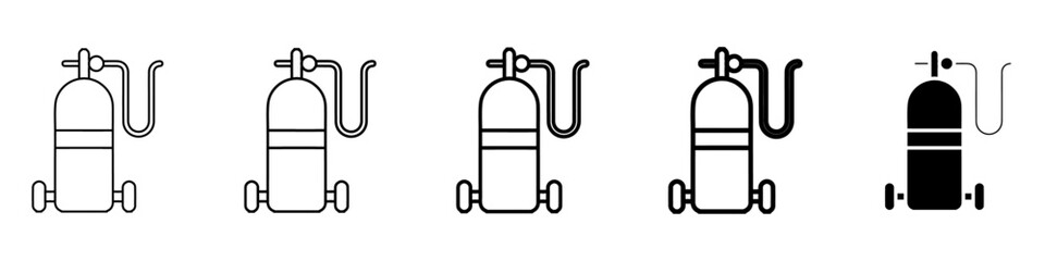 oxygen cylinder icon Simple outline illustration