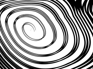 Black and white abstract ellipse background. Hypnosis pattern.