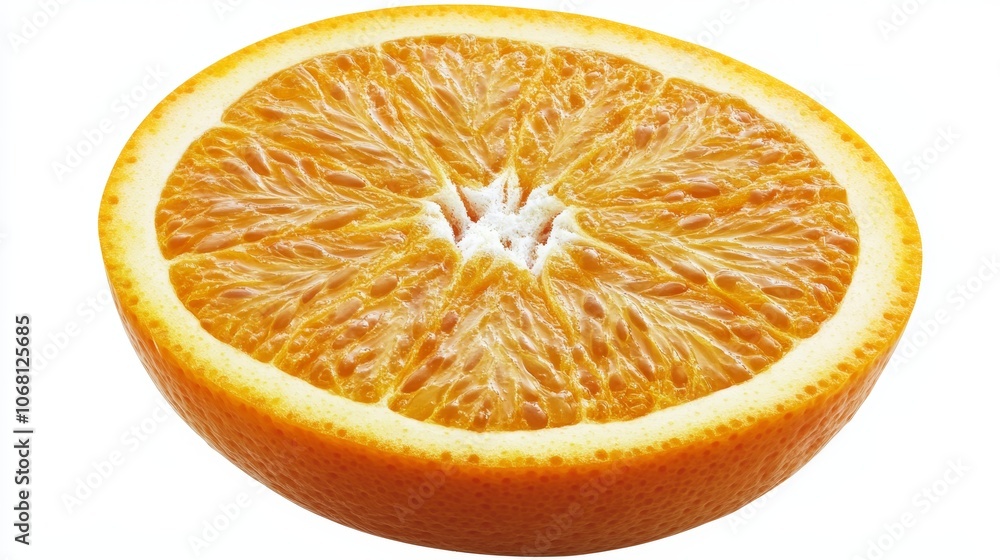 Wall mural half of orange isolated on white background healthy food