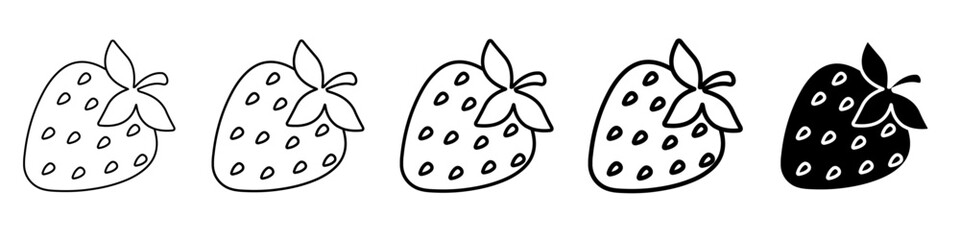 strawberry icon Simple outline illustration