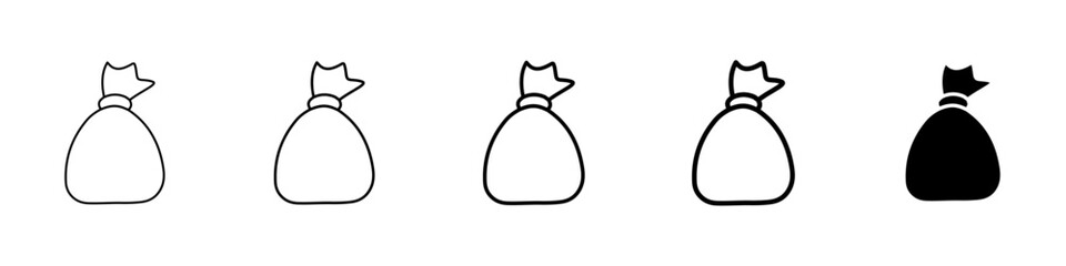 trash bag icon Simple outline illustration