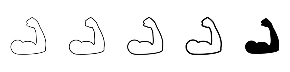 arm flex icon Simple outline illustration
