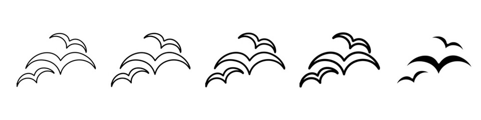 birds icon Simple outline illustration