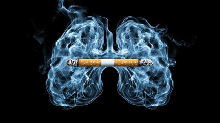 Cigarette smoke forms lungs imagery highlighting the dangers of smoking on respiratory health