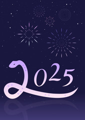 Fototapeta premium 2025 New Year Illustration with Snake.